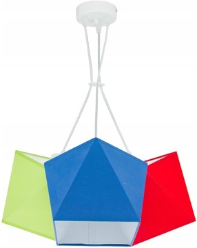 Lampa Dla Dzieci Sufitowa Wisząca 3 Z Abażurem Mix Kolorów Żyrandol Led