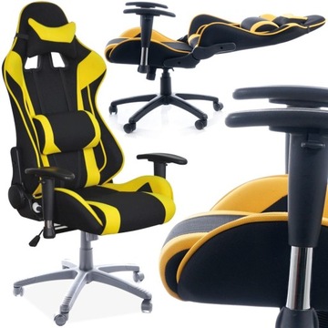 FOTEL GAMINGOWY Viper obrotowy DLA GRACZA żółty DO BIURKA gejmerski game