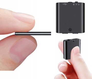 MINI mały DYKTAFON SZPIEGOWSKI podsłuch DETEKCJA Dźwięku 16GB 1536Kbps 36h