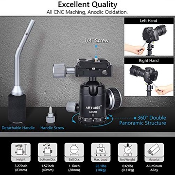 Statyw mini aparatu 17,3 cala, ARTCISE kompaktowy