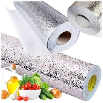 FOLIA ALUMINIOWA Samoprzylepna 60x300 cm WODOODPORNA SREBRNA 1 ROLKA