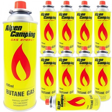 GR Camp Zestaw 10 x Gaz Kartusz Nabój Gazowy 400ml/227gr