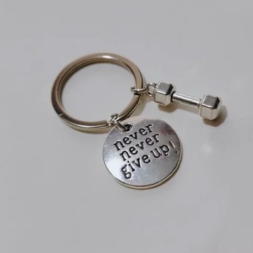 Never Never Give Up Sports key chain Baseball glove Charm Pendant Keychain