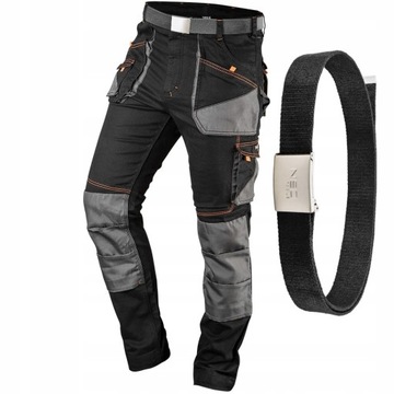 NEO SPODNIE ROBOCZE MONTERSKIE HD SLIM PASEK R. XL