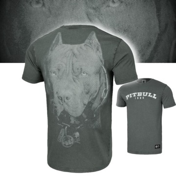 PITBULL T-SHIRT KOSZULKA MĘSKA NADRUK BORN IN 1989 190g GRAFITOWA M