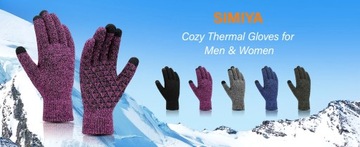 Зимние перчатки SIMIYA для мужчин и женщин, трикотажные перчатки с сенсорным экраном, противоскользящие