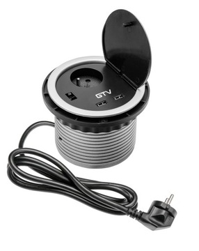 Przedłużacz biurkowy CHARGER wpuszczany USB 5V 2A