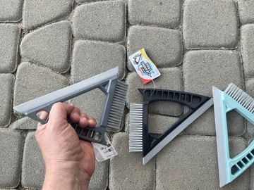 SZCZOTKA DO FUG SZCZELIN skrobaczka ściągaczka WĄSKA PŁYTEK KĄTÓW AUTA 3w1