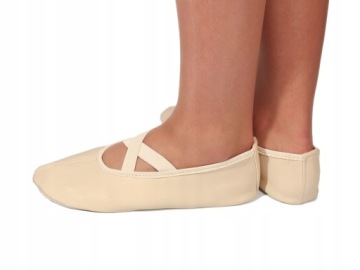БАЛЕТНЫЕ ТУФЛИ ДЛЯ ТАНЦЕВАЛЬНОГО ФИТНЕСА РИТМИК 31 БЕЖЕВЫЕ