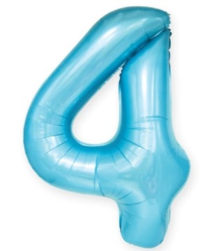 Balon Cyfra Cyferka 4 100 cm Niebieska