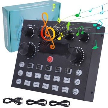 KARTA DŹWIĘKOWA BLUETOOTH AUDIO MIXER DO NAGRYWANIA STRUMIENIOWYCH NA ŻYWO