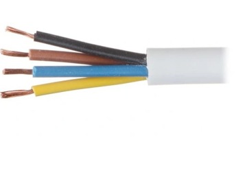 Przewód okrągły linka OMY 4x0,75 mm2 biały 1mb