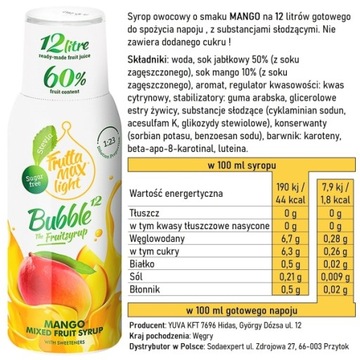 Сироп для карбонизатора Soda FruttaMax ORANGE LIGHT 500мл на 12л