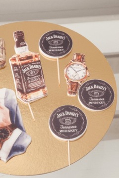 ZESTAW do dekoracji tortu Whiskey 2D 9 el.
