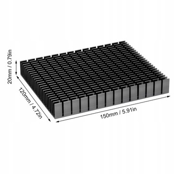 АЛЮМИНИЕВЫЙ РАДИАТОР ДВИГАТЕЛЯ - 150x120x20 мм