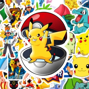 Pokemony Pikachu Naklejki 50 sztuk 0068