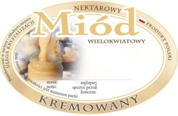 ETYKIETY OWALNE SAMOPRZYLEPNE 100szt KREMOWANY