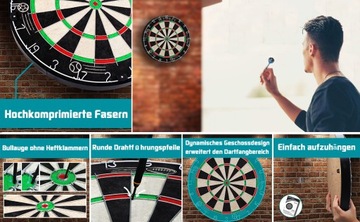 Пробковая доска для дартса с 6 дротиками.