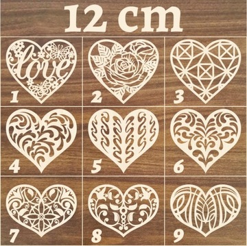 Serce ażurowe drewniane dekor decoupage 12cm