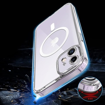 Чехол для iPhone 12 УСИЛЕННЫЙ для MAGSAFE ANTI SHOCK CLEAR CASE + стекло 9H