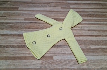 Ubranko dla lalki - Płaszczyk dla lalki pikowany żółty