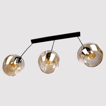 Lampa wisząca szklana czarno/brązowa E27 Aspa