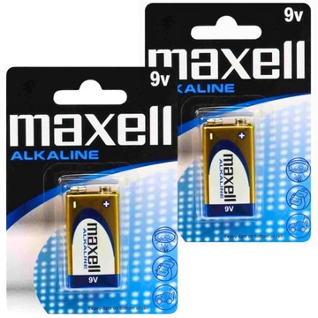 Bateria 9V 6F22 Alkaliczna Maxell 6LR61 R9 Zabawki Pilot 2 sztuki zestaw