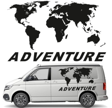 Nálepka Grafika na karavan a přívěs Mapa Světa Adventure World 90x147
