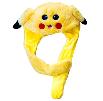 ПЛЮШЕВАЯ ШАПКА ПИКАЧУ С ПОДВИЖНЫМИ УШАМИ СВЕТИТСЯ