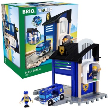 BRIO 33813 Posterunek policji do torów drewnianych KOLEJKA WORLD