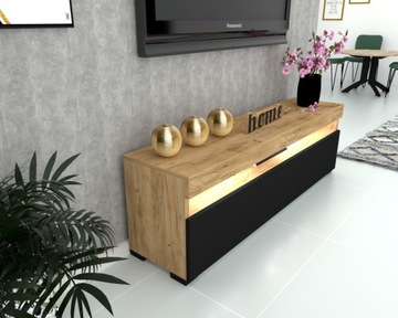 SZAFKA RTV KOMODA STOLIK PLAY CRAFT Czarny LED 180