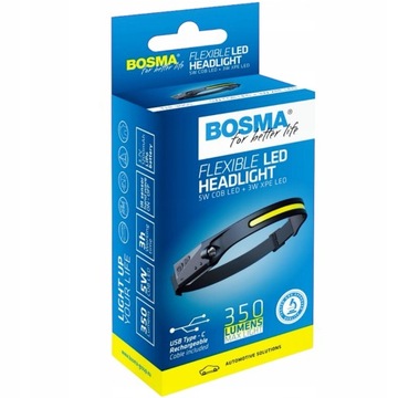 Latarka czołowa czołówka BOSMA LED 350lm Flexible Headlight