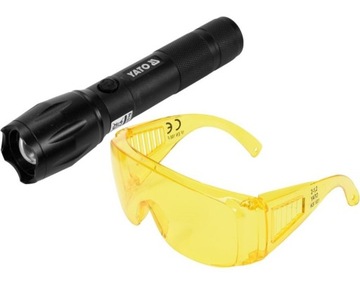 ZESTAW LATARKA UV AKUMULATOROWA 1W I OKULARY YATO
