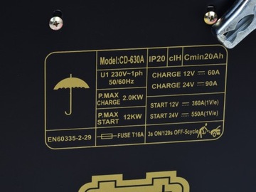 Автомобильный выпрямитель с стартовым началом LCD 630 12V 24V 550A