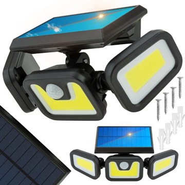 LAMPA SOLARNA LED CZUJNIK RUCHU ZMIERZCHU MOCNA ULICZNA ZEWNĘTRZNA