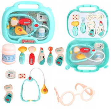 ZESTAW LEKARSKI LEKARZ DOKTOR WALIZKA ŚWIATŁO DŻWIĘK