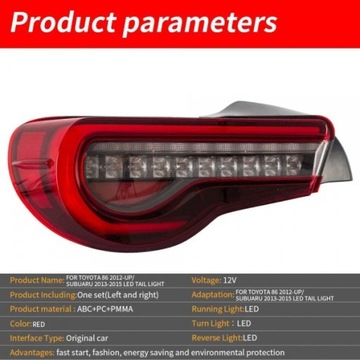 Светодиодные задние фонари VLAND FT86 GT86 ZN6 BRZ FRS DRL