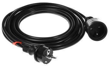 Przedłużacz pojedynczy z uziemieniem 16A ~ 3680W 3x1,5 / 3m czarny