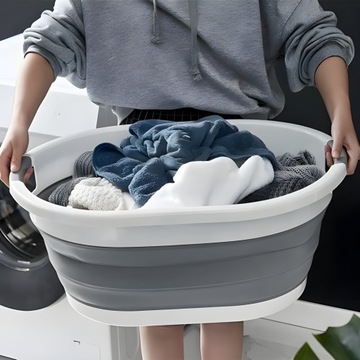 СКЛАДНАЯ КОРЗИНА ДЛЯ БЕЛЬЯ СКЛАДНАЯ ЧАША СИЛИКОНОВАЯ, ОВАЛЬНАЯ, БОЛЬШАЯ, 25 Л