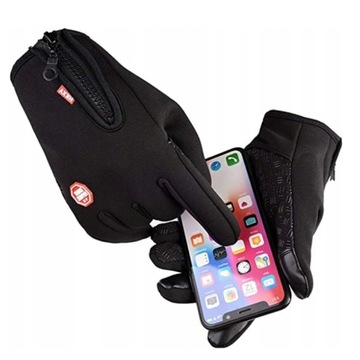 СПОРТИВНЫЕ ВЕЛОСИПЕДНЫЕ ПЕРЧАТКИ, ВОДОНЕПРОНИЦАЕМЫЕ, ПРОТИВОСКОЛЬЗЯЩИЕ, TOUCH L, ЧЕРНЫЕ