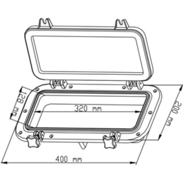 ОТКРЫТЫЙ ПРЯМОУГОЛЬНЫЙ ПОРТХАУС 400Х200 ММ ПВХ