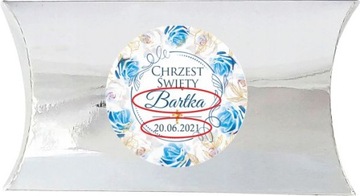 Наклейка + Коробка 10 шт. КРЕЩЕНИЕ спасибо.