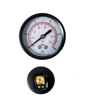 Manometr 0-10 bar axialny tylny Malec fi 50