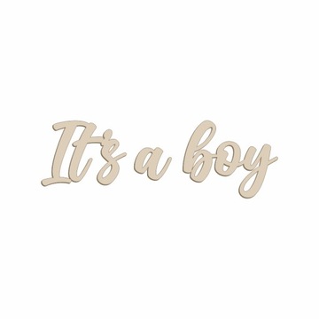 Napis IT'S A BOY sklejka dekoracja