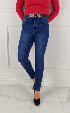 DAMSKIE SPODNIE JEANSOWE WYSZCZUPLAJĄCE Plus Size - Blue