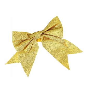 ZŁOTE BŁYSZCZĄCE KOKARDY KOKARDKI DEKORACJA 2 szt