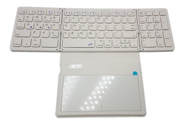 Klawiatura składana bezprzewodowa Bluetooth z TouchPad QWERTY BIAŁA