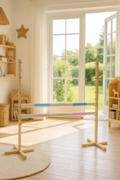 Перешкода для стрибків для Hobby Horse 160 см, h120cm, дві колоди синій/рожевий