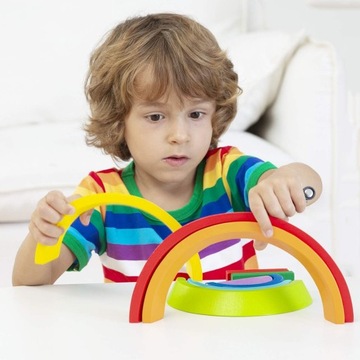 DREWNIANA TĘCZA UKŁADANKA SORTER TĘCZA MONTESSORI