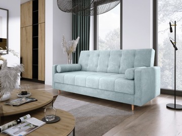 Sofa rozkładana wygodna wersalka do spania FRIGA błękitna